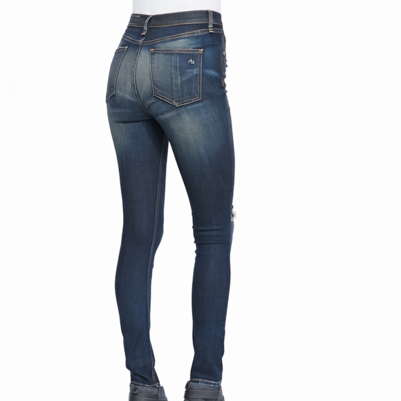 Rag and bone skinny dark indigo wash in SHEFFIELD mid rise - Picture 2 of 15